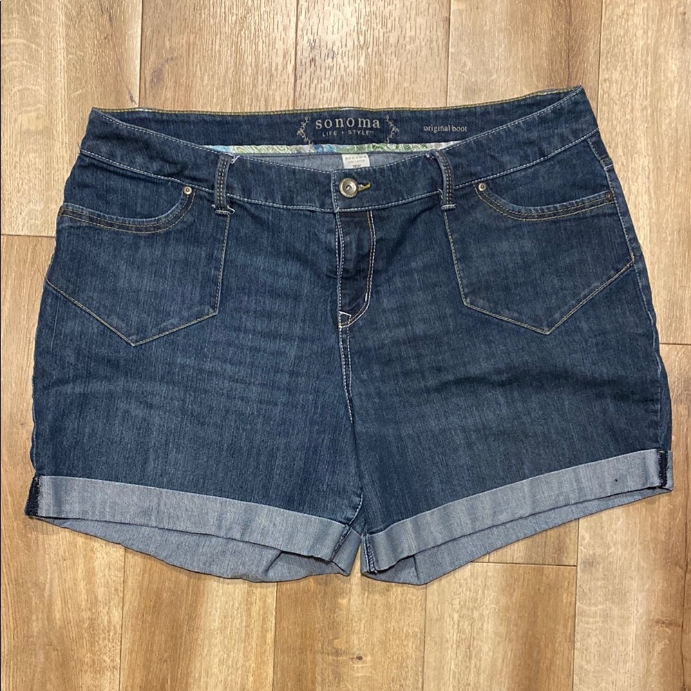 Sonoma Blue Jean Shorts with Cuffed Hem and Relaxed Fit